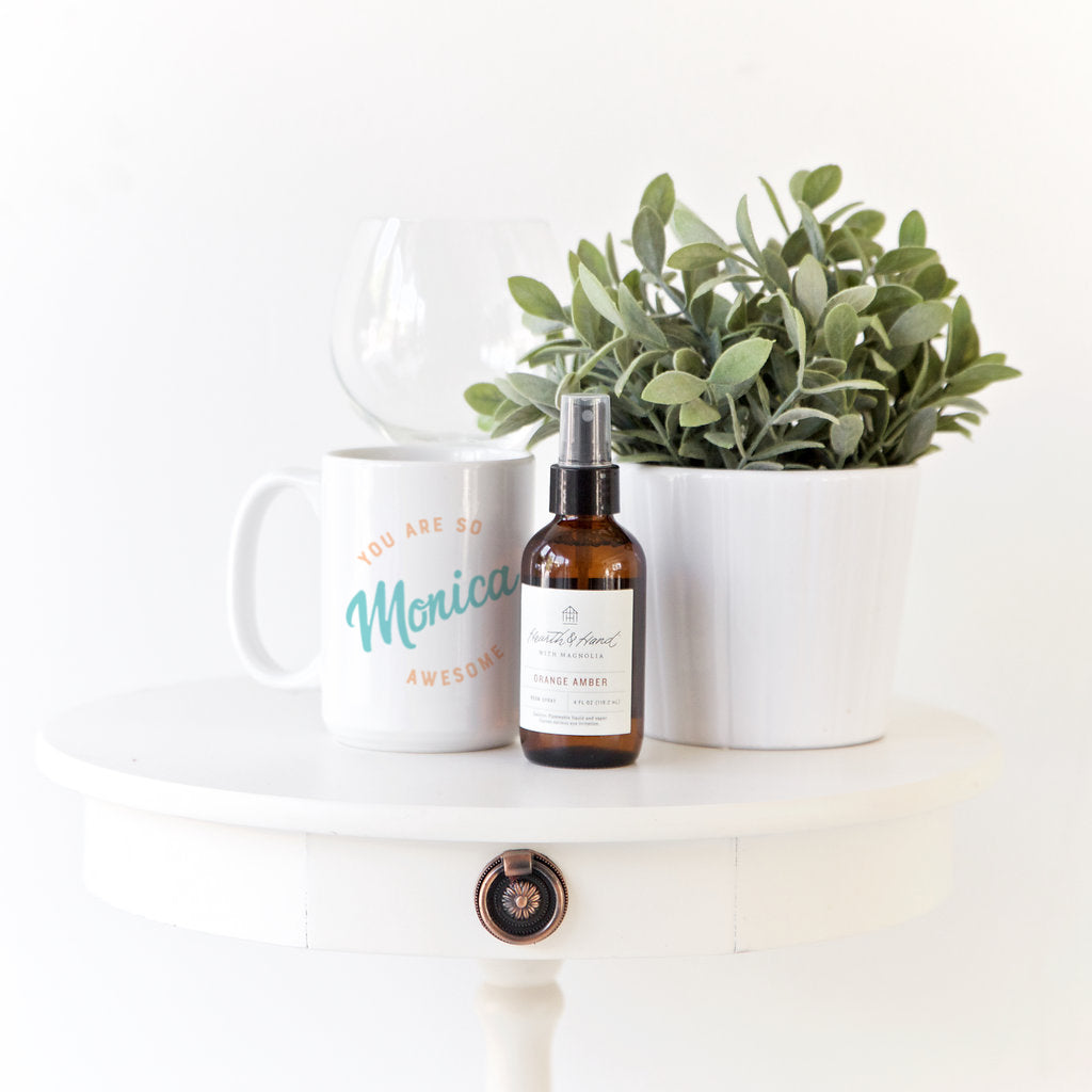 You are Awesome Personalized Coffee Mug, Peach and Aqua