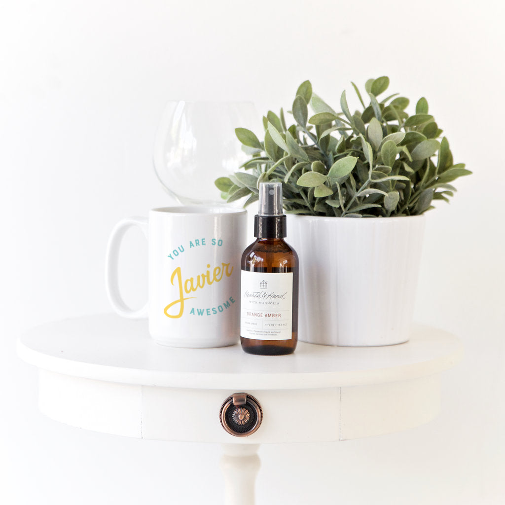 You are Awesome Personalized Coffee Mug, Yellow and Aqua